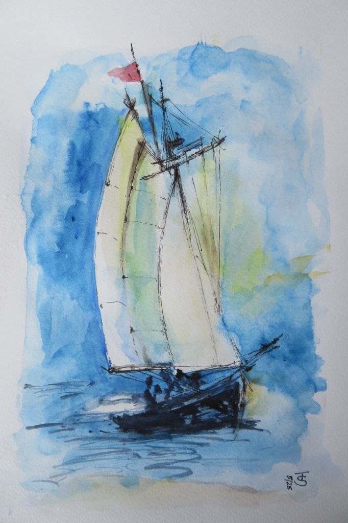 Aquarell Segelboot